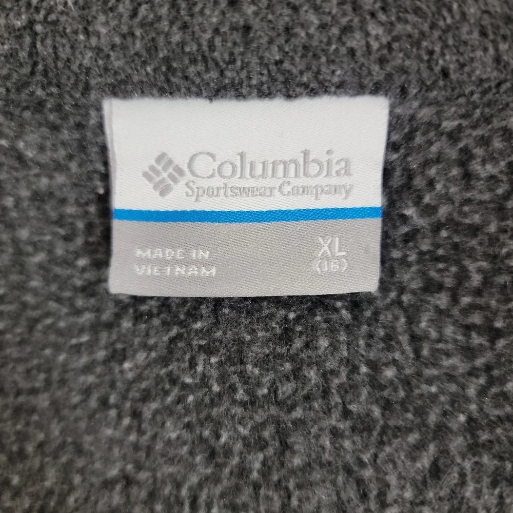 Columbia Kids XL‎ Fleece Jacket Gray Full Zip Mock Neck Outdoor Youth 16